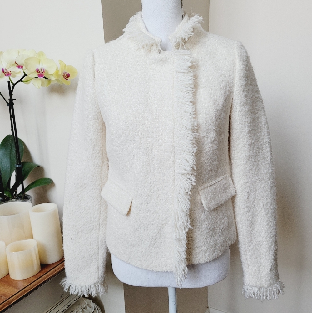 Ann Taylor Fringed Jacket Coat NWT